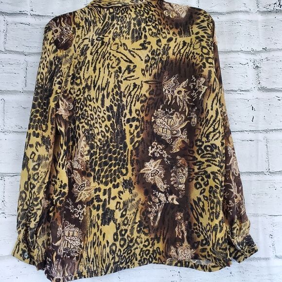 French laundry leopard print button up blouse - Picture 6 of 6